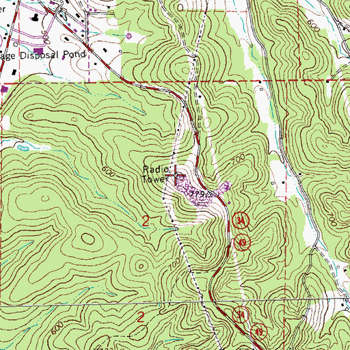 Topographic Map of KPWB-FM (Piedmont), MO