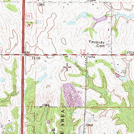 Topographic Map of KSFT-FM (St Joseph), MO