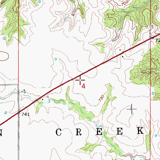 Topographic Map of KDAM-FM (Monroe City), MO