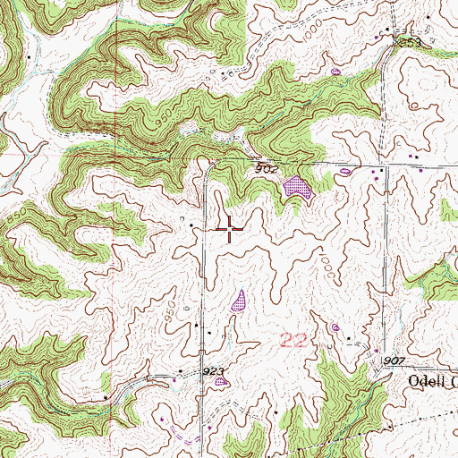 Topographic Map of KLTY-FM (Liberty), MO