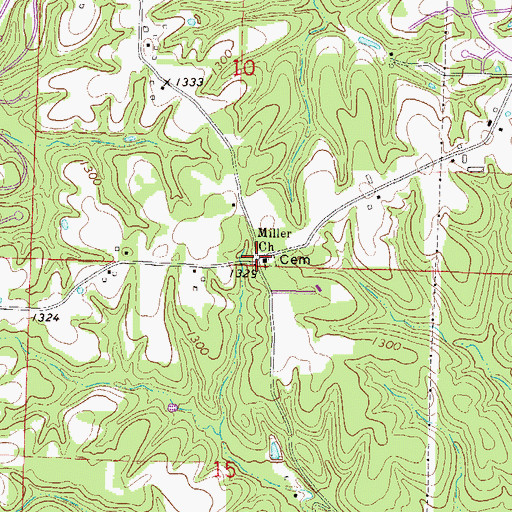 Topographic Map of Miller School (historical), AR