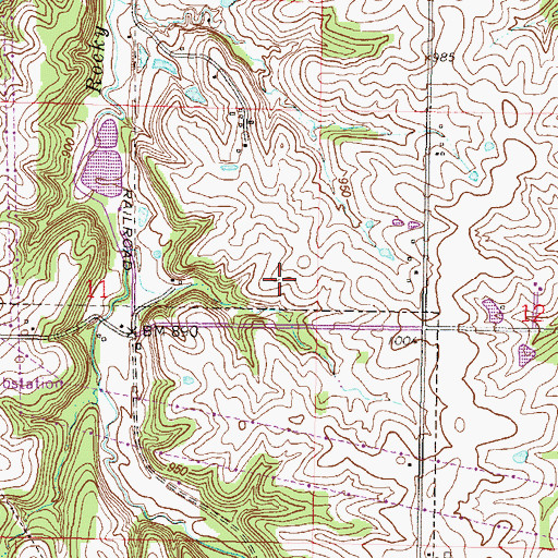 Topographic Map of KGGN-AM (Gladstone), MO