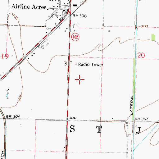 Topographic Map of KYMO-AM (East Prairie), MO