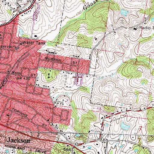 Topographic Map of KUGT-AM (Jackson), MO