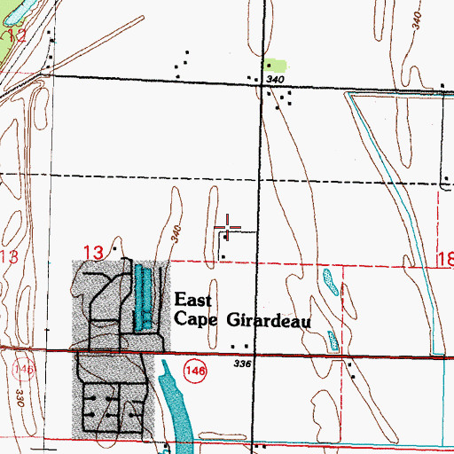 Topographic Map of KGIR-AM (Cape Girardeau), IL