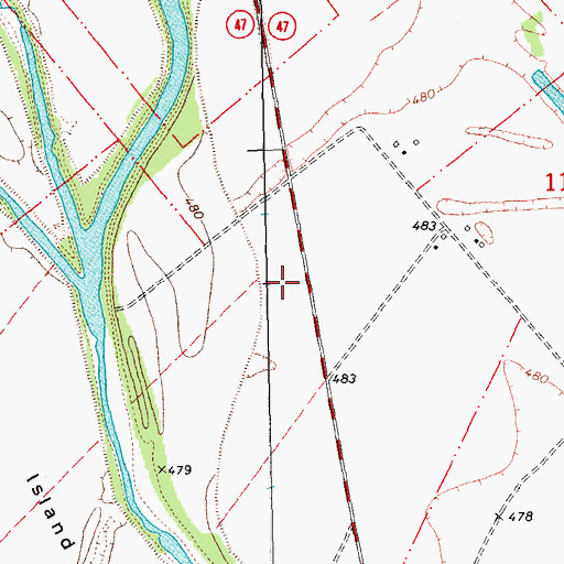 Topographic Map of KWMO 1350 AM, MO