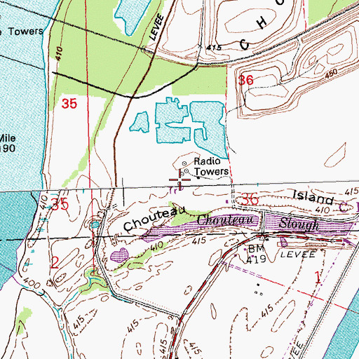 Topographic Map of KGLD-AM (St Louis) (historical), IL