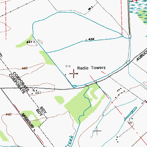 Topographic Map of KIRL-AM (St Charles), MO