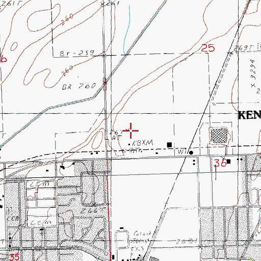 Topographic Map of KNNT-AM (Kennett), MO