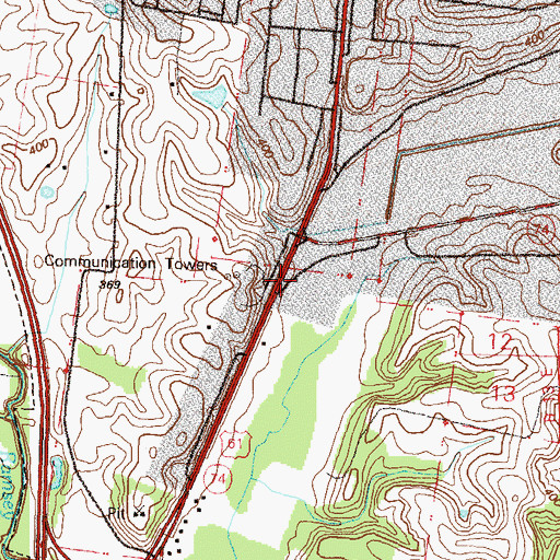 Topographic Map of KAPE-AM (Cape Girardeau), MO