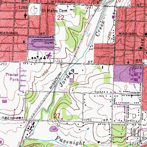 Topographic Map of KLFJ-AM (Springfield), MO