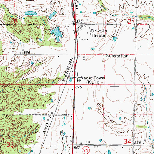 Topographic Map of KLTI-AM (Macon), MO