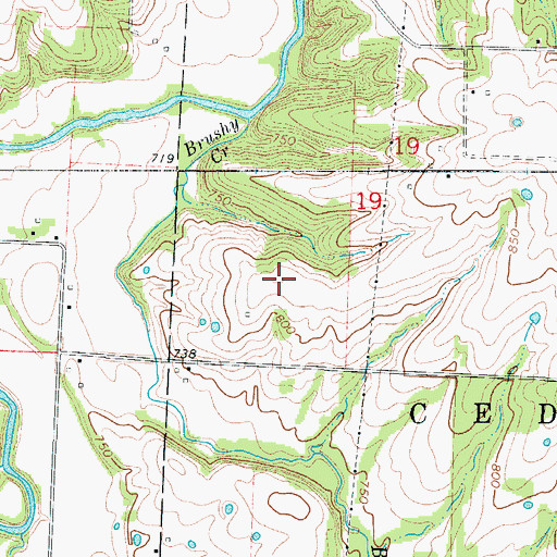 Topographic Map of KMOS-TV (Sedalia), MO