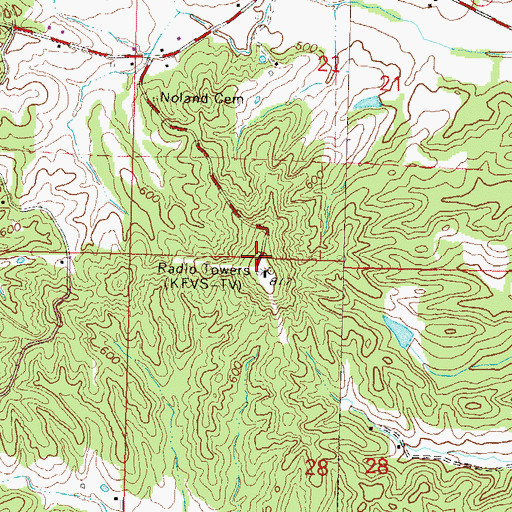 Topographic Map of KFVS-TV (Cape Girardeau), MO