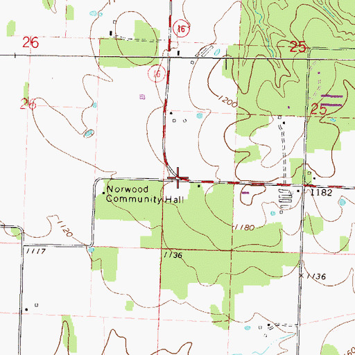 Topographic Map of Norwood, AR
