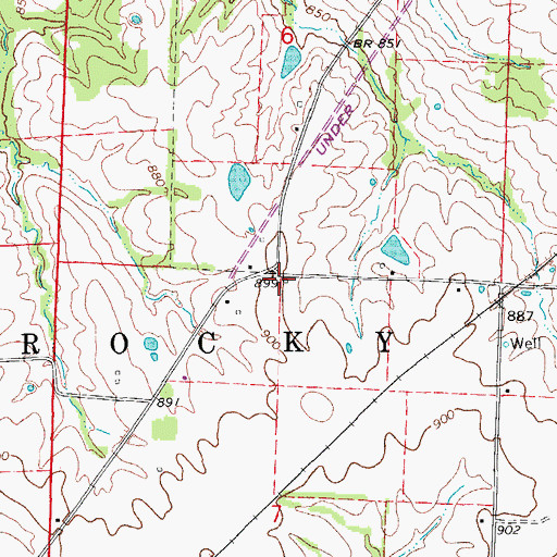Topographic Map of Bush School (historical), MO
