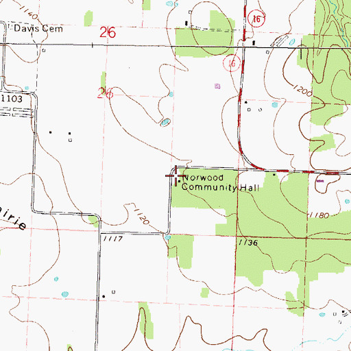 Topographic Map of Norwood School (historical), AR