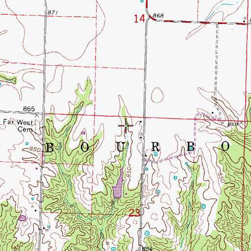 Topographic Map of Far West School (historical), MO