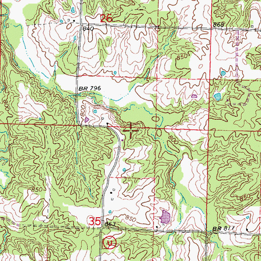 Topographic Map of Wallace School (historical), MO