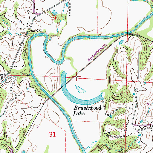Topographic Map of Brushwood (historical), MO