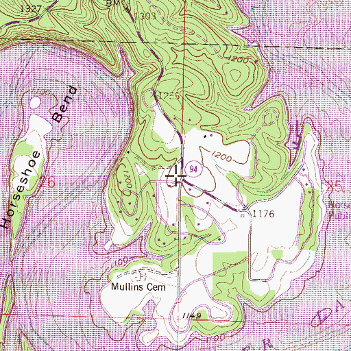 Topographic Map of Oak Grove, AR