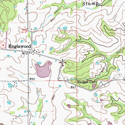Topographic Map of Englewood School (historical), MO