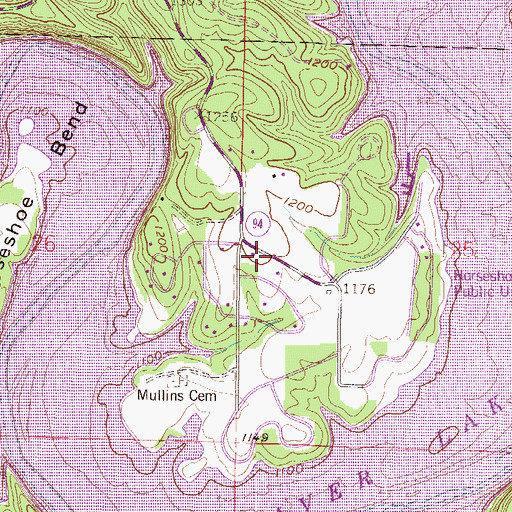 Topographic Map of Oak Grove School (historical), AR