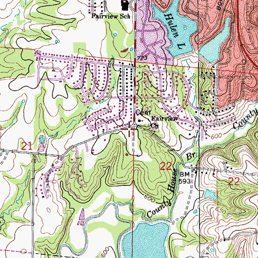 Topographic Map of Via School (historical), MO