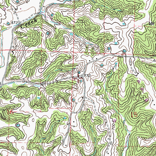 Topographic Map of Crenshaw School (historical), MO