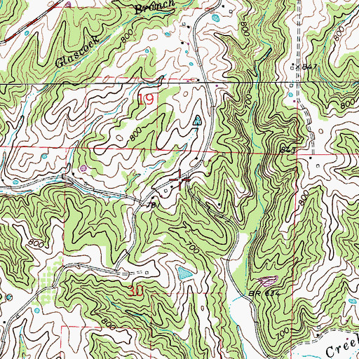 Topographic Map of Joe Wren School (historical), MO