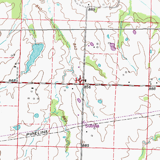 Topographic Map of Barnes School (historical), MO