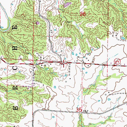 Topographic Map of Searcy School (historical), MO