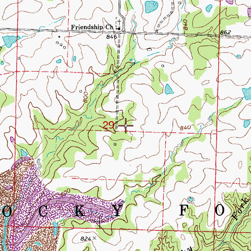 Topographic Map of Turner School (historical), MO