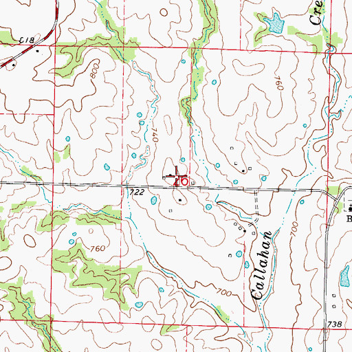 Topographic Map of Bethlehem School (historical), MO