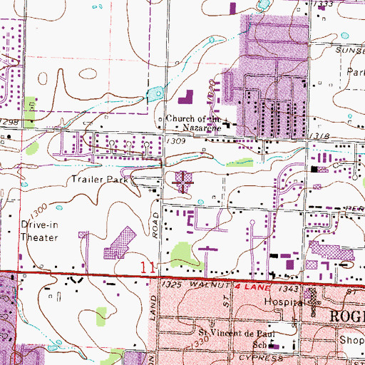 Topographic Map of Oakdale Junior High School, AR
