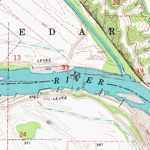 Topographic Map of Nashville (historical), MO