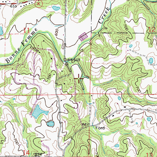 Topographic Map of Prospect School (historical), MO