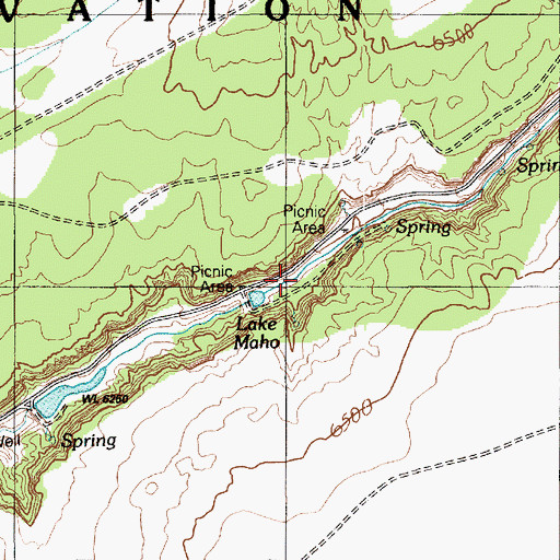 Topographic Map of Lake Maho, AZ