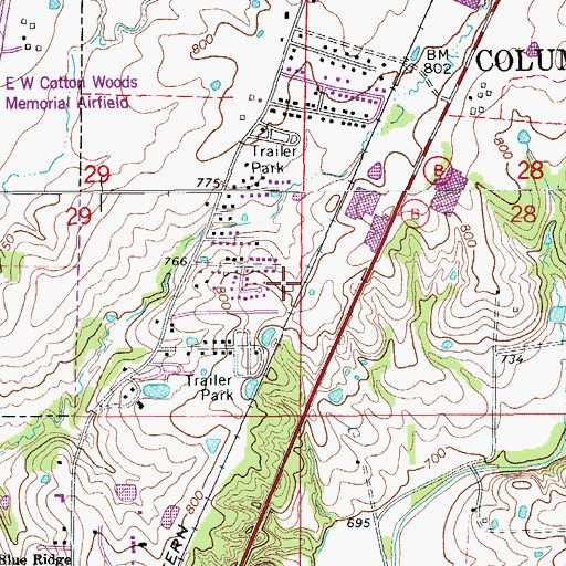 Topographic Map of Persinger (historical), MO