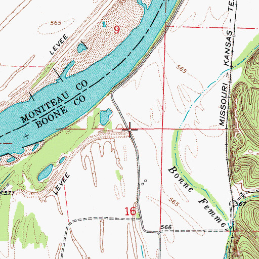 Topographic Map of Acton School (historical), MO