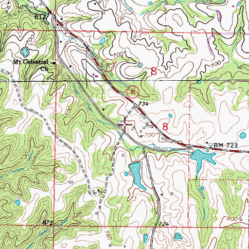 Topographic Map of Warren School (historical), MO