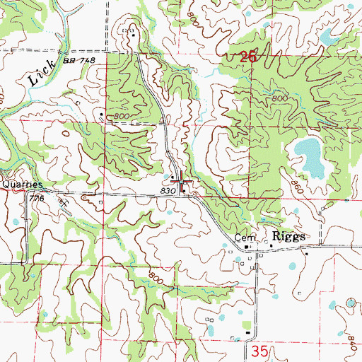 Topographic Map of Woods School (historical), MO
