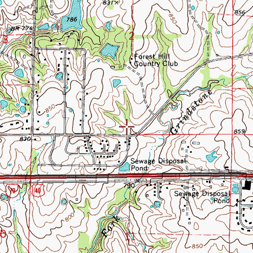 Topographic Map of Jacobs School (historical), MO