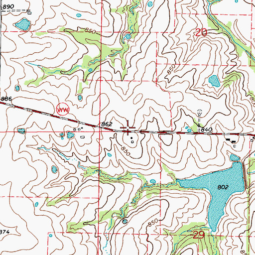 Topographic Map of Robnett School (historical), MO