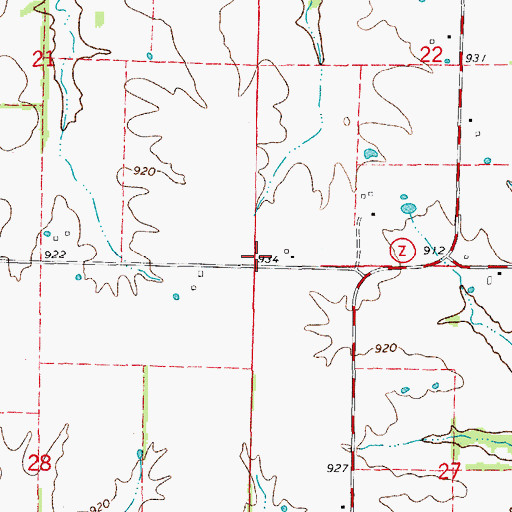 Topographic Map of Grand View School (historical), MO