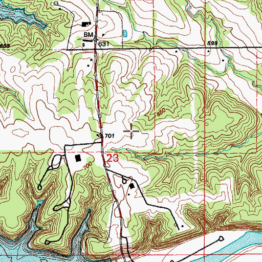 Topographic Map of Mark Twain Lake Management Office, MO