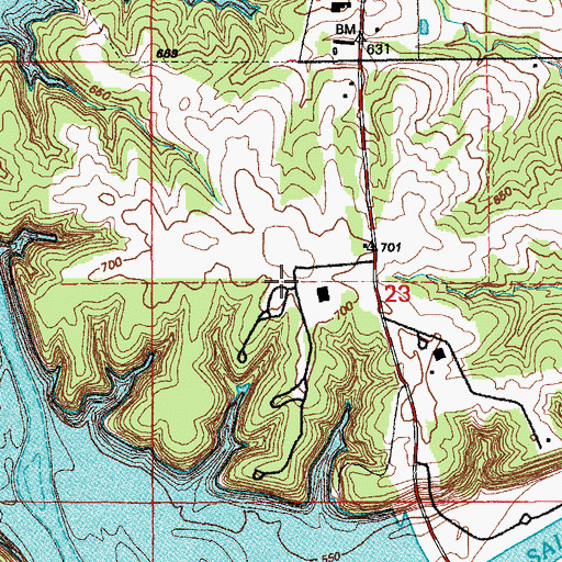 Topographic Map of Clear View, MO