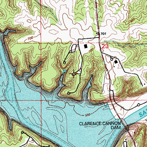 Topographic Map of Flint Ridge, MO