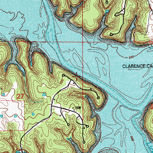Topographic Map of Cedar Ridge, MO