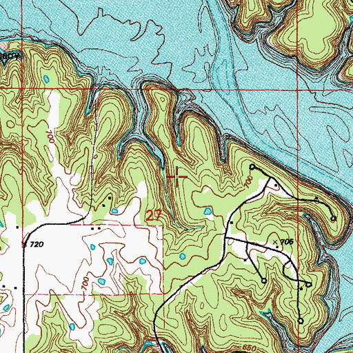Topographic Map of Hickory Bluff Trail, MO